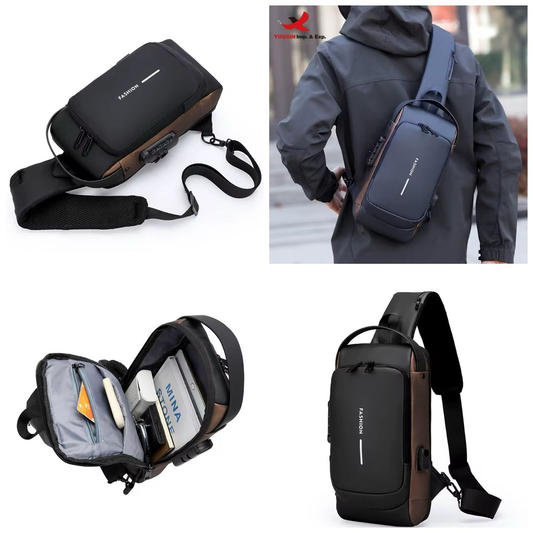 SACOCHE  Imperméable Anti-Vol Multifonction avec Port USB et Code de Sécurité